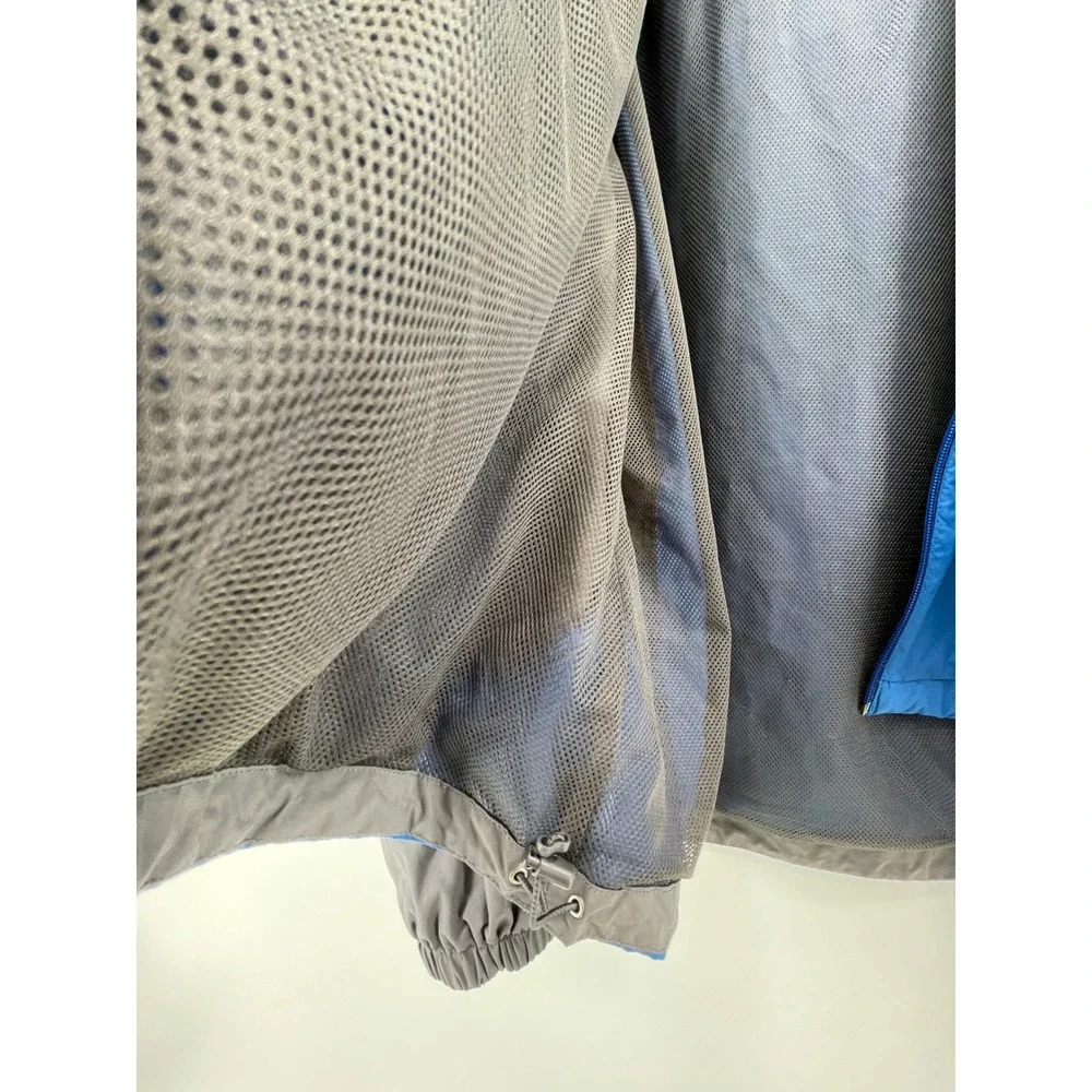 The North Face Mens XL Blue Grey HyVent Windbreaker Jacket Full Zip Hooded AXD8